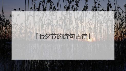 七夕节的诗句古诗