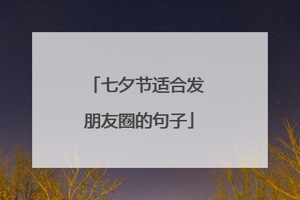 七夕节适合发朋友圈的句子