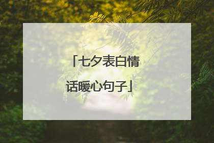 七夕表白情话暖心句子