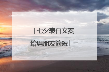 七夕表白文案给男朋友简短