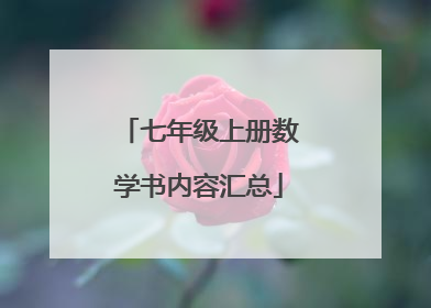七年级上册数学书内容汇总