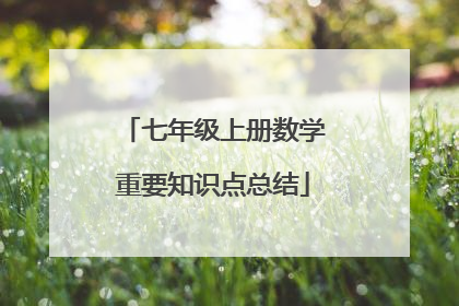 七年级上册数学重要知识点总结