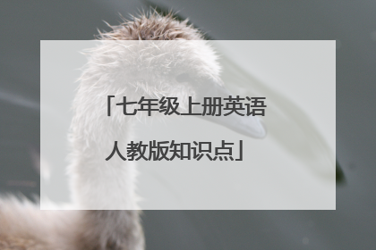 七年级上册英语人教版知识点