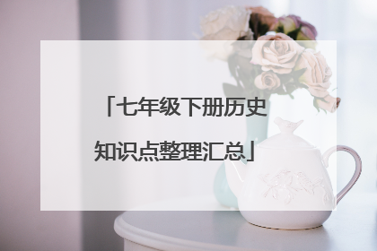 七年级下册历史知识点整理汇总