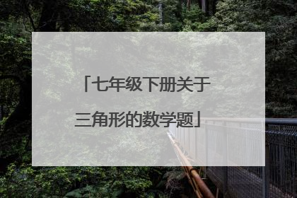 七年级下册关于三角形的数学题