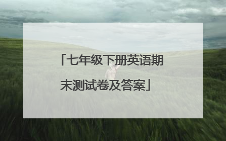 七年级下册英语期末测试卷及答案