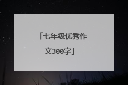 七年级优秀作文300字