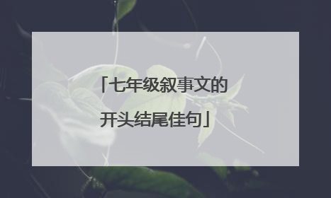 七年级叙事文的开头结尾佳句