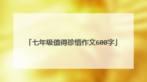七年级值得珍惜作文600字