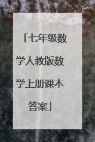 七年级数学人教版数学上册课本答案