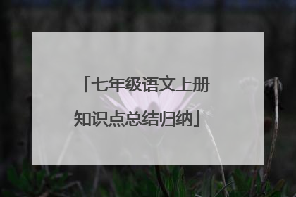七年级语文上册知识点总结归纳