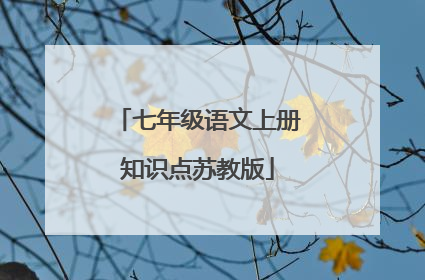 七年级语文上册知识点苏教版