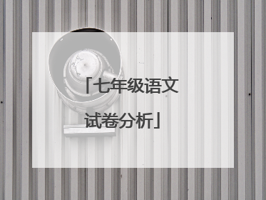 七年级语文试卷分析