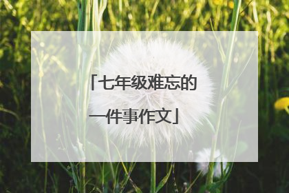 七年级难忘的一件事作文