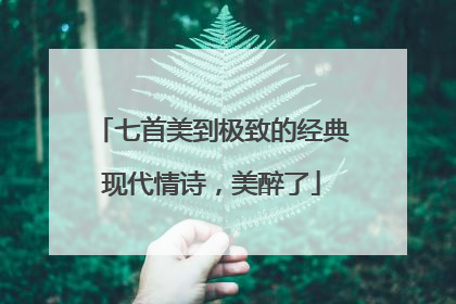 七首美到极致的经典现代情诗,美醉了