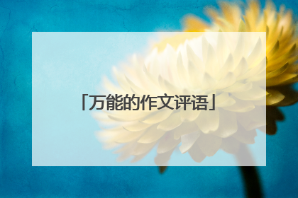 万能的作文评语