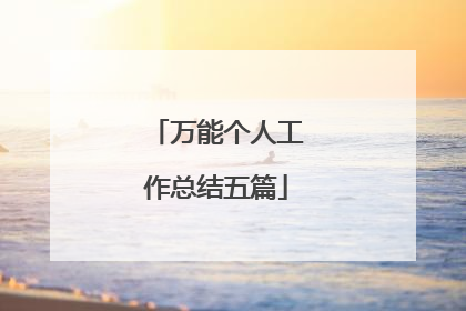 万能个人工作总结五篇