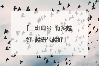 三班口号 有多越好 越霸气越好