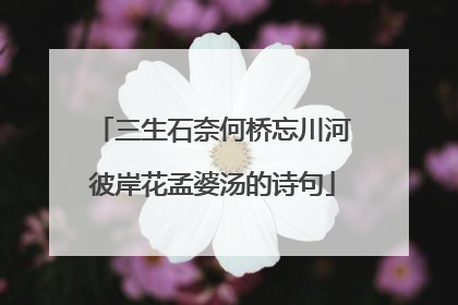 三生石奈何桥忘川河彼岸花孟婆汤的诗句