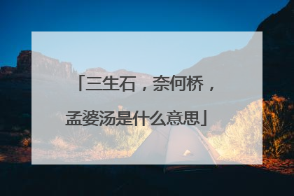三生石,奈何桥,孟婆汤是什么意思