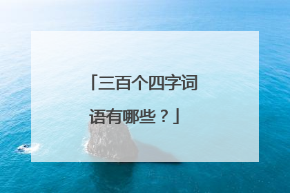 三百个四字词语有哪些？