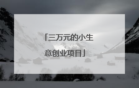 三万元的小生意创业项目