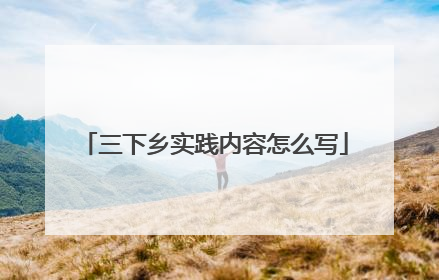 三下乡实践内容怎么写