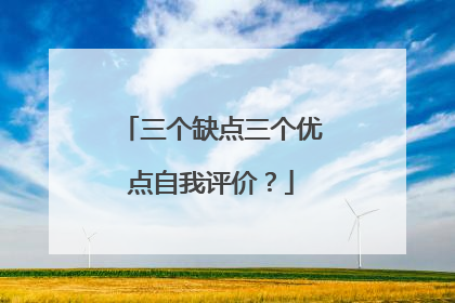 三个缺点三个优点自我评价?