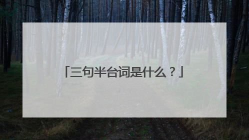 三句半台词是什么?