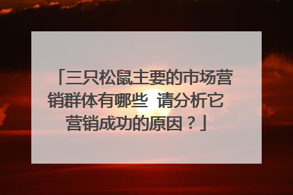 三只松鼠主要的市场营销群体有哪些 请分析它营销成功的原因?