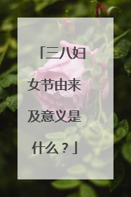 三八妇女节由来及意义是什么?