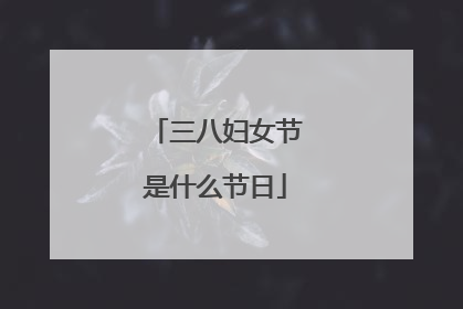 三八妇女节是什么节日