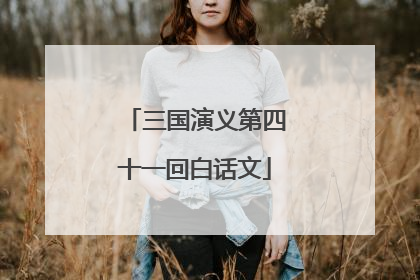 三国演义第四十一回白话文