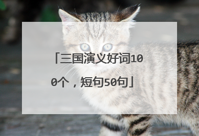 三国演义好词100个,短句50句