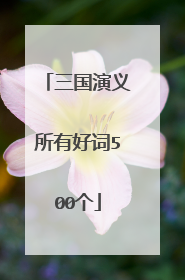 三国演义所有好词500个