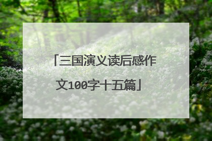 三国演义读后感作文100字十五篇