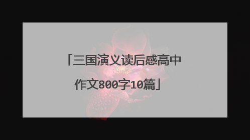 三国演义读后感高中作文800字10篇