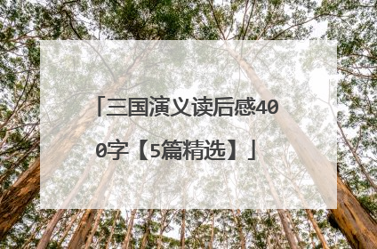 三国演义读后感400字【5篇精选】