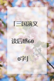 三国演义读后感600字