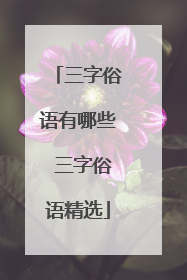 三字俗语有哪些 三字俗语精选