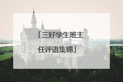 三好学生班主任评语集锦