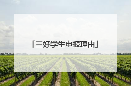 三好学生申报理由