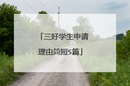 三好学生申请理由简短5篇