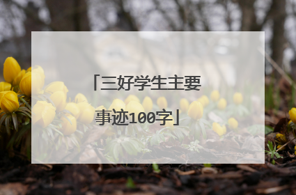 三好学生主要事迹100字