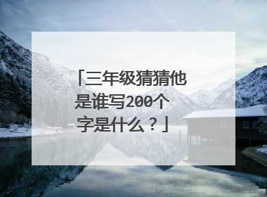 三年级猜猜他是谁写200个字是什么？