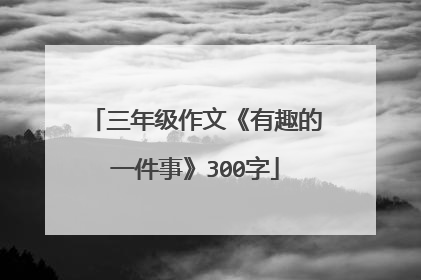 三年级作文《有趣的一件事》300字