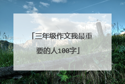 三年级作文我最重要的人100字