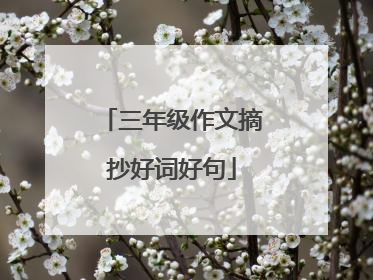 三年级作文摘抄好词好句