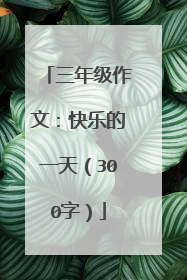 三年级作文:快乐的一天(300字)