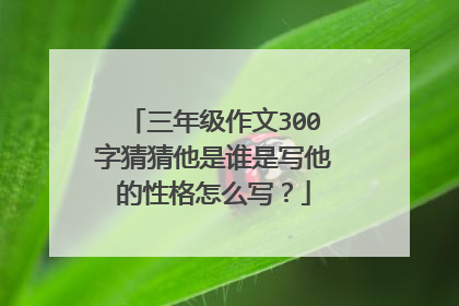 三年级作文300字猜猜他是谁是写他的性格怎么写？